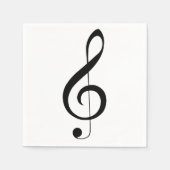 Serviette En Papier Triple Clef Musical Note, (Devant)