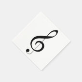 Serviette En Papier Triple Clef Musical Note, (Coin)