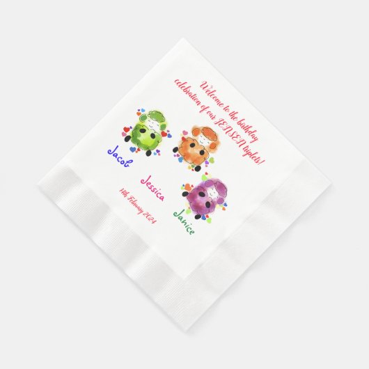 Serviette En Papier Tripler la fête d'anniversaire (Coin)