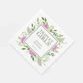 Serviette En Papier Triplet Girls Pink Hydrangeas Baby shower fille (Coin)