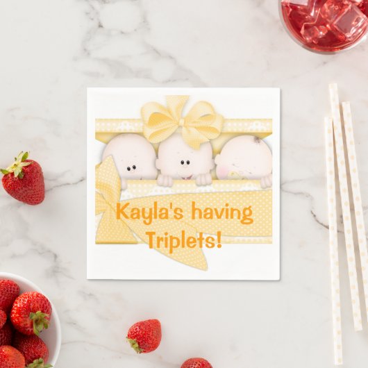 Serviette En Papier Triplets Baby shower papier serviettes (En situation)