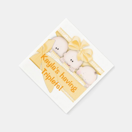 Serviette En Papier Triplets Baby shower papier serviettes (Coin)