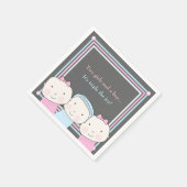 Serviette En Papier Triplets Garçon rose Bleu Bébé Joy Napkin (Coin)