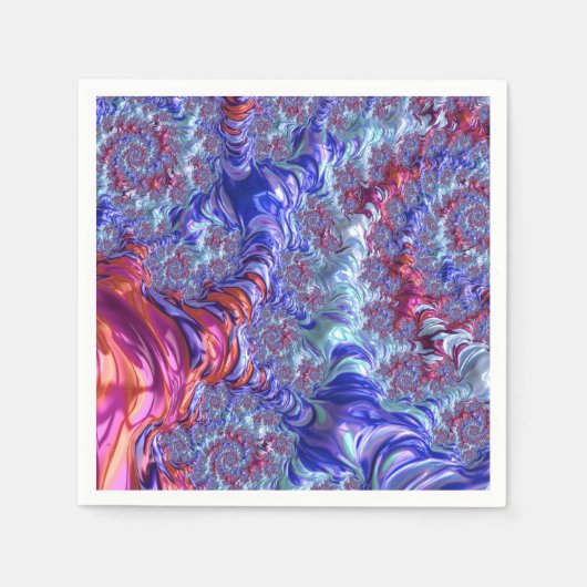Serviette En Papier Trippy coloré Super numérique Abstrait Fractal (Devant)
