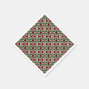 Serviette En Papier Trippy Squiggly Retro Mood Noël Motif