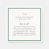 Serviette En Papier Trisha Emerald Green Mariage moderne (Devant)