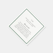 Serviette En Papier Trisha Emerald Green Mariage moderne (Coin)
