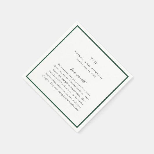 Serviette En Papier Trisha Emerald Green Mariage moderne (Coin)