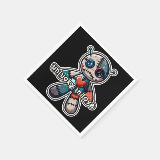 Serviette En Papier Triste ours de poupée VOODOO UNLUCKER dans l'amour (Coin)