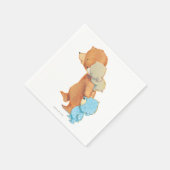 Serviette En Papier Trois adorables amis de l'ours (Coin)