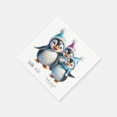 Serviette En Papier Trois adorables pingouins (Coin)