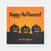 Serviette En Papier Trois Citrouilles Halloween Party Napkins Personna (Devant)