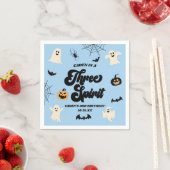 Serviette En Papier Trois Esprit Bleu Halloween 3e fête d'anniversaire (En situation)