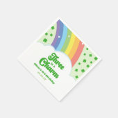 Serviette En Papier Trois Est Un Charme Arc-en-Ciel Fête d'anniversair (Coin)