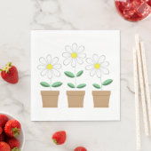 Serviette En Papier Trois marguerites (En situation)