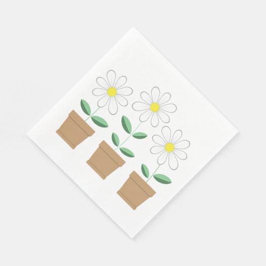 Serviette En Papier Trois marguerites (Coin)