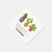 Serviette En Papier Trois mignons cactus dans des pots de fleurs Illus (Coin)