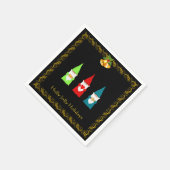 Serviette En Papier Trois nanas de Noël en noir (Coin)