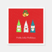 Serviette En Papier Trois nanas de Noël en rouge (Devant)