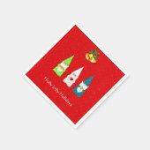 Serviette En Papier Trois nanas de Noël en rouge (Coin)