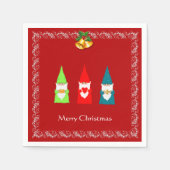 Serviette En Papier Trois nanas de Noël en rouge (Devant)