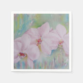 SERVIETTE EN PAPIER TROIS ORCHIDES BLANCS PAPIER NAPKINS (Devant)