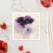 Serviette En Papier Trois panneaux violets (En situation)