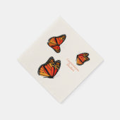 Serviette En Papier trois papillons Monarch message personnalisé (Coin)