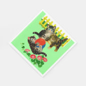 Serviette En Papier trois petits chatons imprimés (Coin)