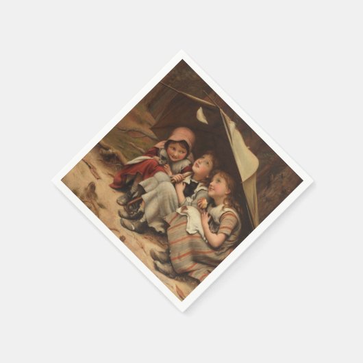 Serviette En Papier Trois petits chatons (par Joseph Clark) (Coin)