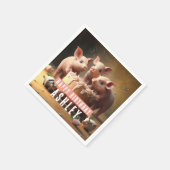 Serviette En Papier Trois petits cochons gâteau d'anniversaire (Coin)