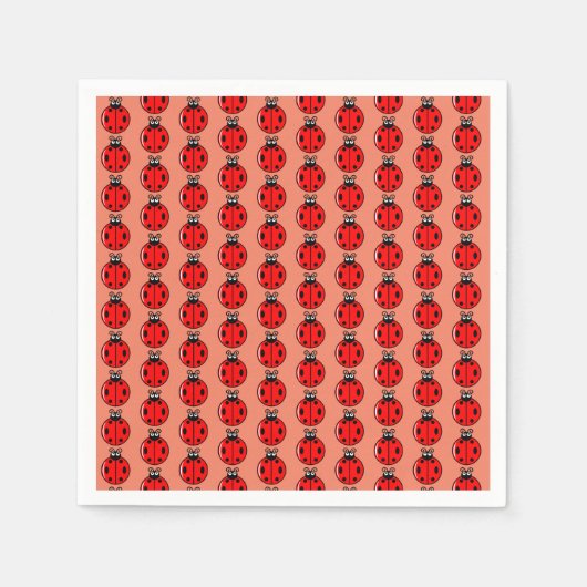 Serviette En Papier Trois Petits Ladybugs - Cocktail Standard (Devant)