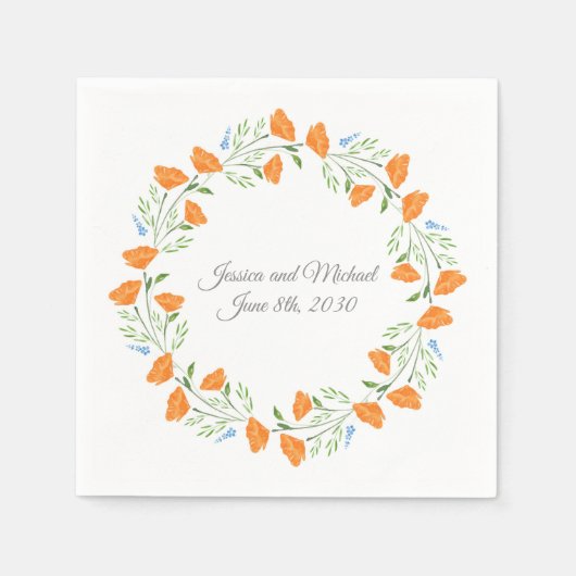 Serviette En Papier Trois Populations d'aquarelle Wreath (Devant)