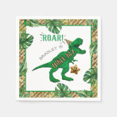 Serviette En Papier Trois Rex Dinosaur 3e anniversaire (Devant)