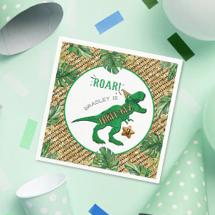 Serviette En Papier Trois Rex Dinosaur 3e anniversaire