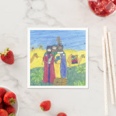 Serviette En Papier Trois sages (En situation)