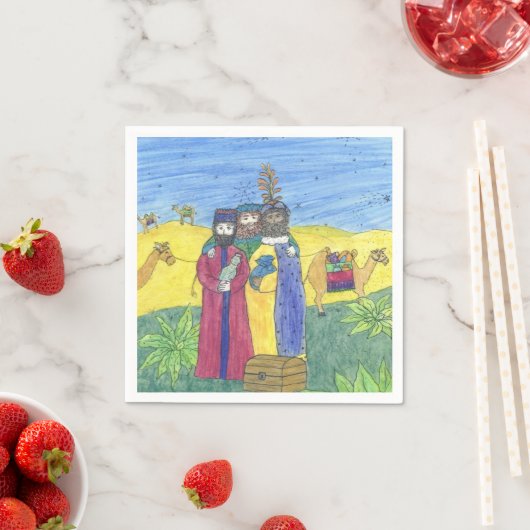 Serviette En Papier Trois sages (En situation)