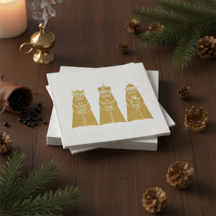 Serviette En Papier Trois Sages Hommes Rois de la Nativité Moderne
