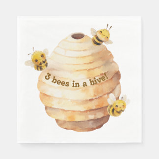 Serviette En Papier Trois serviettes d'abeilles