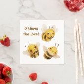 Serviette En Papier Trois serviettes d'abeilles (En situation)