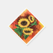 Serviette En Papier Trois serviettes de tournesol (Coin)