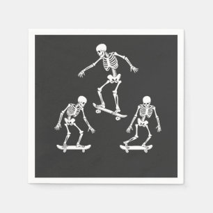 Serviette En Papier Trois skateboard Éffrayant Skeleton Halloween