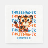 Serviette En Papier Trois Tiger Boy 3e fête d'anniversaire (Devant)