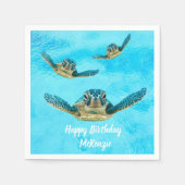 Serviette En Papier Trois tortues marines nageant (Devant)
