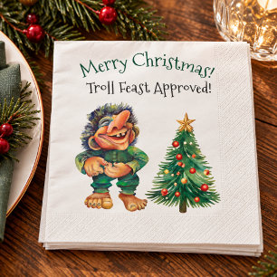 Serviette En Papier Troll de Noël drôle approuvé pour le festin