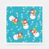 Serviette En Papier Trombone Snowman Music Notes Motif (Devant)