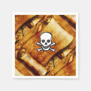 Serviette En Papier Tronc crâne trésor carte défiler pirates