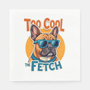 Serviette En Papier Trop Cool pour Fetch Bouledogue Français Lunettes 