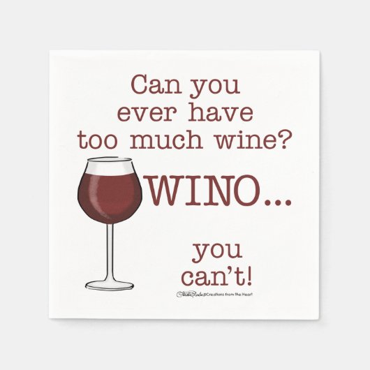 Serviette En Papier Trop De Vin ? WINO (Devant)