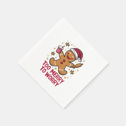 Serviette En Papier Trop Joyeux Pour S'Inquiéter Drôle Pain D'Enfer No (Coin)